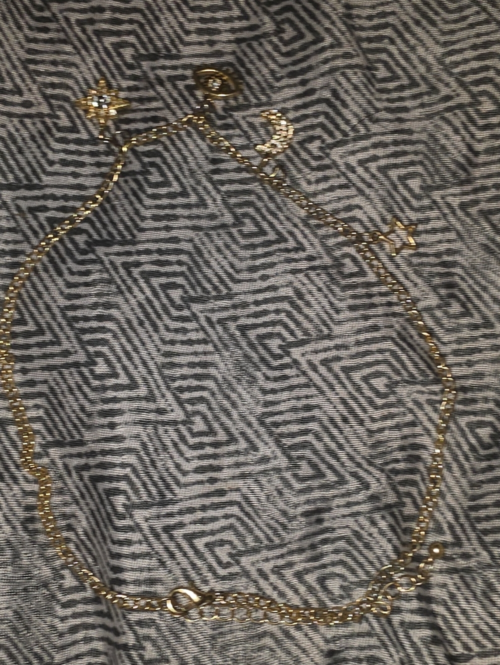 Gold Star & Crescent Charm Necklace - Women Jewelry